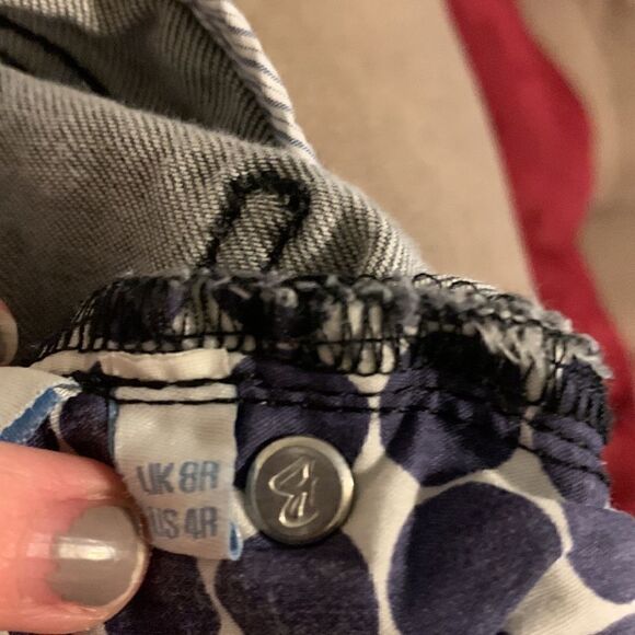 Boden the So-Ho gray with black polka dots skinny jeans Size 4R - Picture 5 of 6